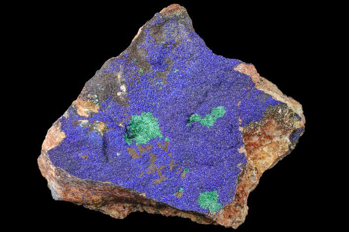 Azurite and Malachite Association on Matrix - Morocco #159317